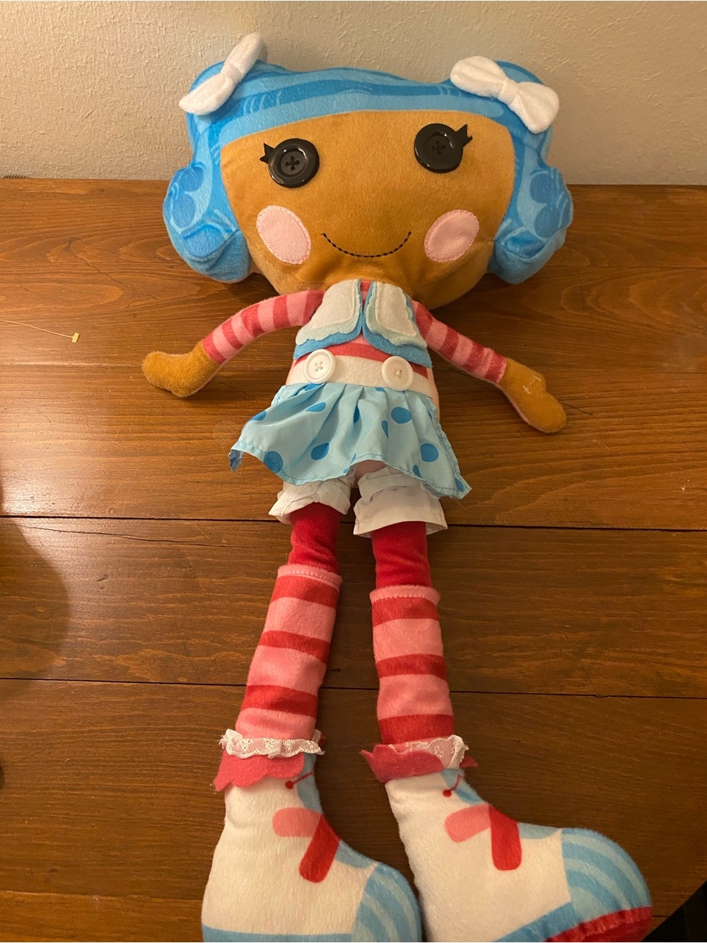 Lalaloopsy Mittens “Fluff and Stuff” Large Plush Doll Blue Hair W Zipper Pouch